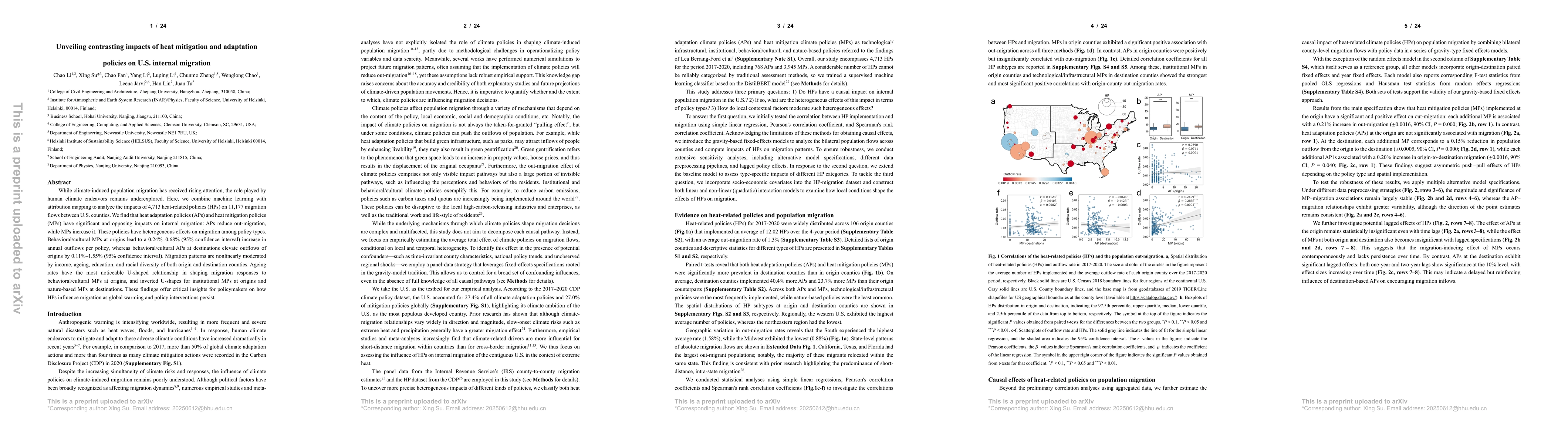 Thumbnail for Unveiling contrasting impacts of heat mitigation and adaptation policies on U.S. internal migration