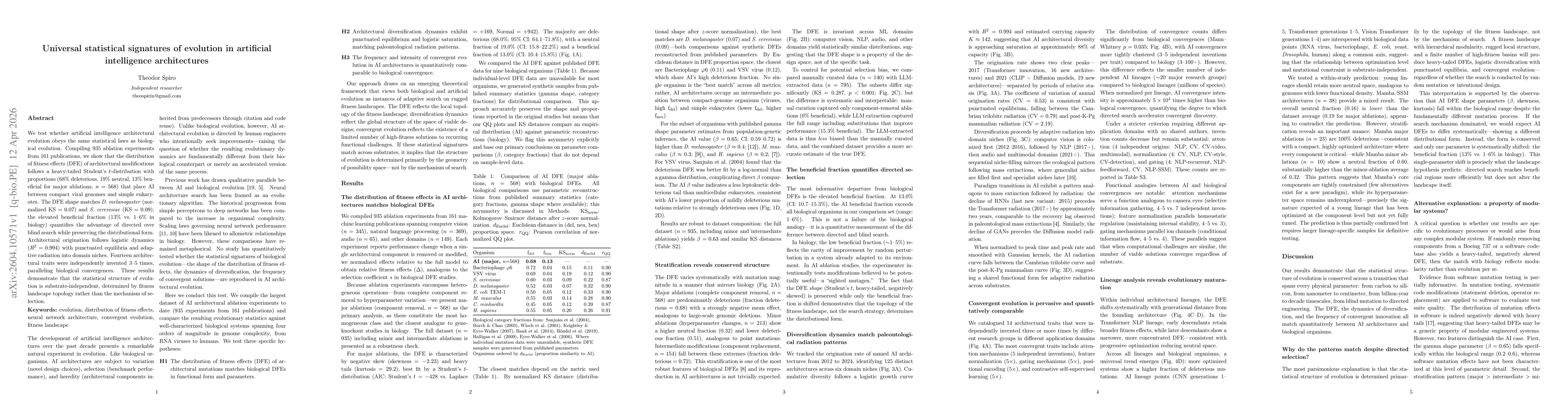 Thumbnail for Universal statistical signatures of evolution in artificial intelligence architectures
