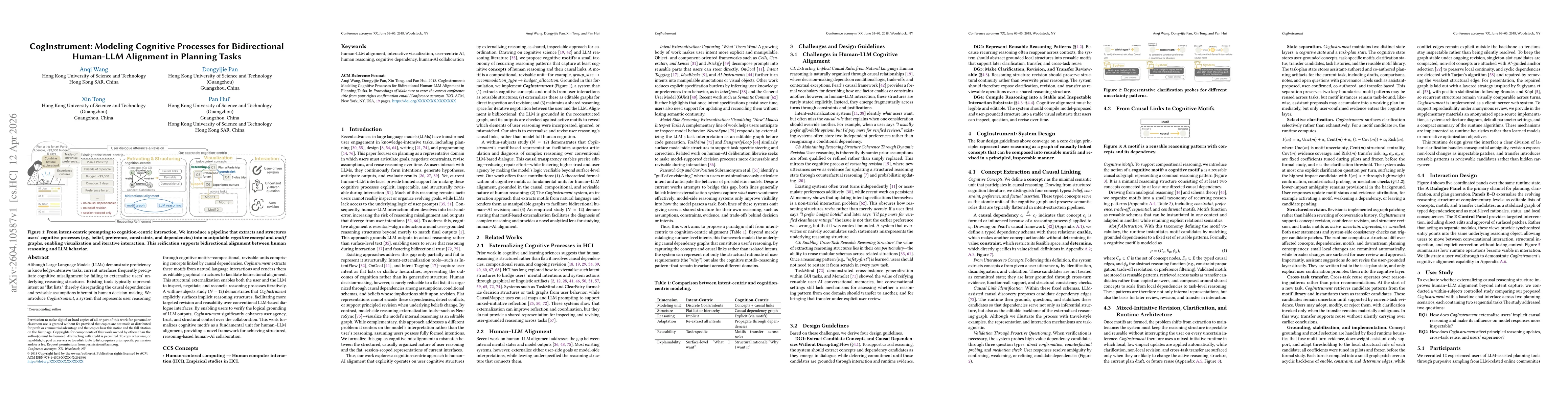 Thumbnail for CogInstrument: Modeling Cognitive Processes for Bidirectional Human-LLM Alignment in Planning Tasks