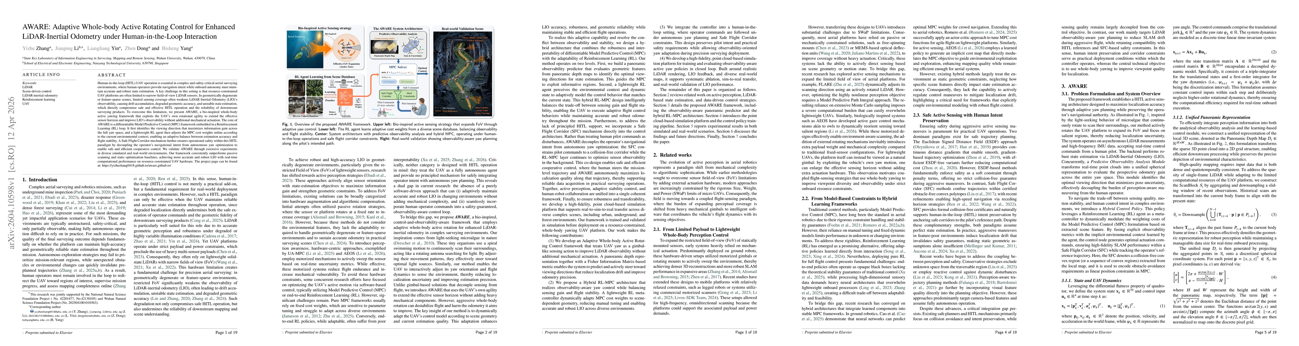 Thumbnail for AWARE: Adaptive Whole-body Active Rotating Control for Enhanced LiDAR-Inertial Odometry under Human-in-the-Loop Interaction