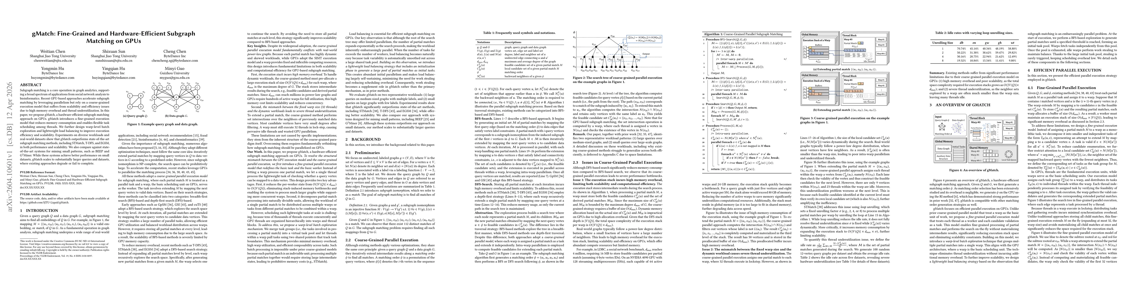 Thumbnail for gMatch: Fine-Grained and Hardware-Efficient Subgraph Matching on GPUs