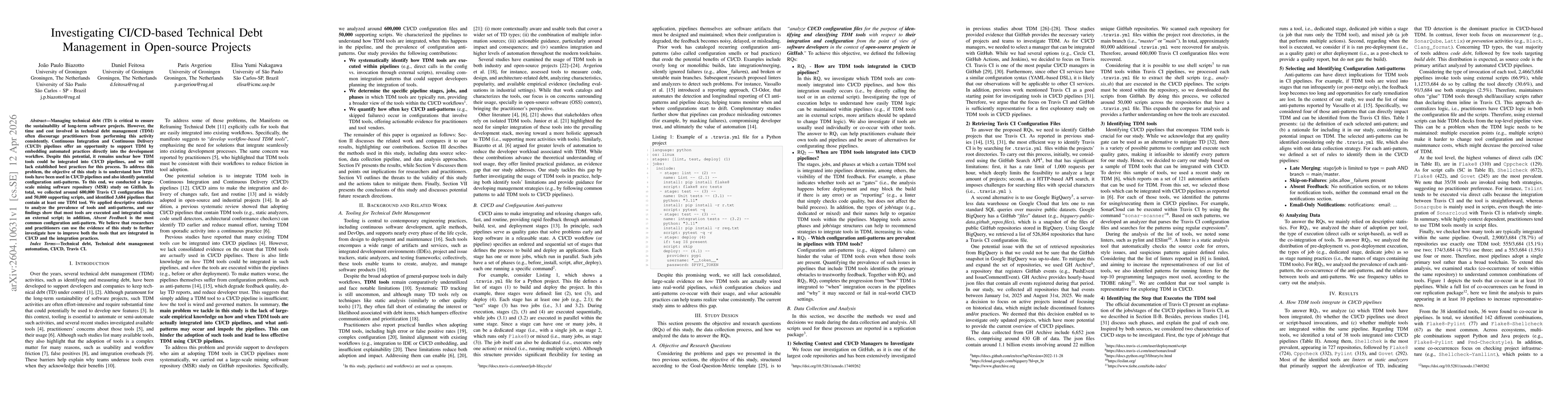 Thumbnail for Investigating CI/CD-based Technical Debt Management in Open-source Projects
