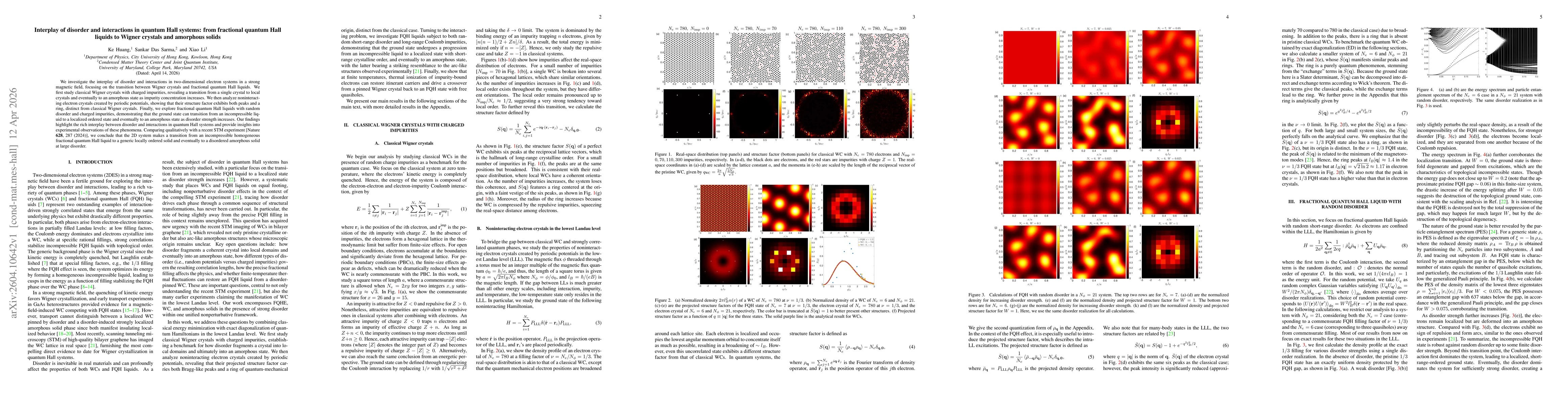 Thumbnail for Interplay of disorder and interactions in quantum Hall systems: from fractional quantum Hall liquids to Wigner crystals and amorphous solids