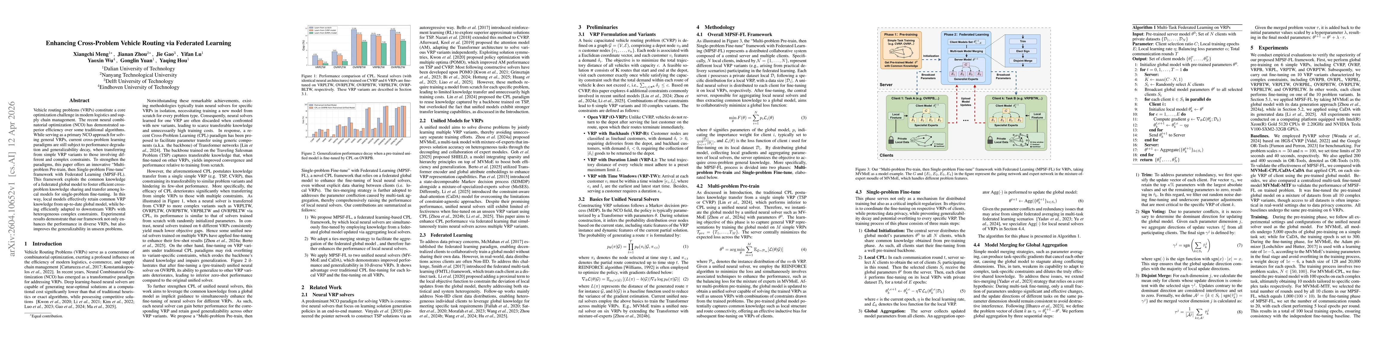 Thumbnail for Enhancing Cross-Problem Vehicle Routing via Federated Learning