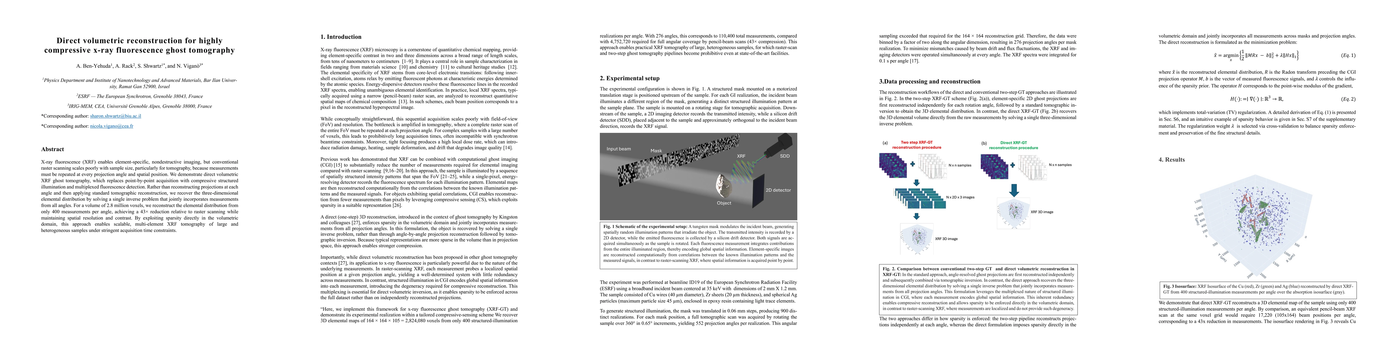 Thumbnail for Direct volumetric reconstruction for highly compressive x-ray fluorescence ghost tomography