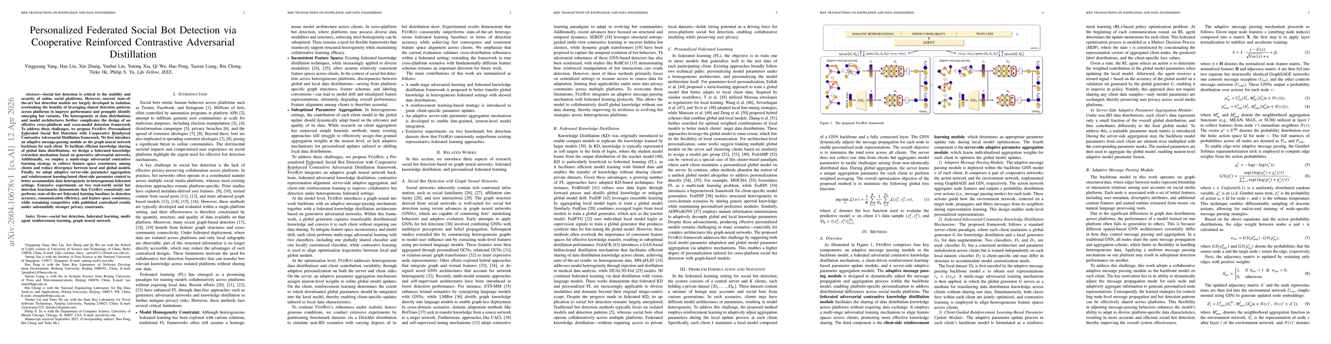 Thumbnail for FedRio: Personalized Federated Social Bot Detection via Cooperative Reinforced Contrastive Adversarial Distillation