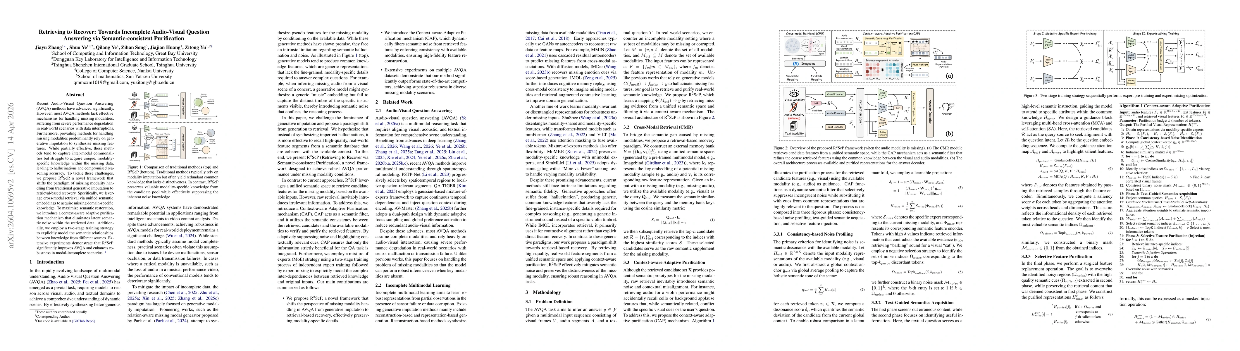 Thumbnail for Retrieving to Recover: Towards Incomplete Audio-Visual Question Answering via Semantic-consistent Purification