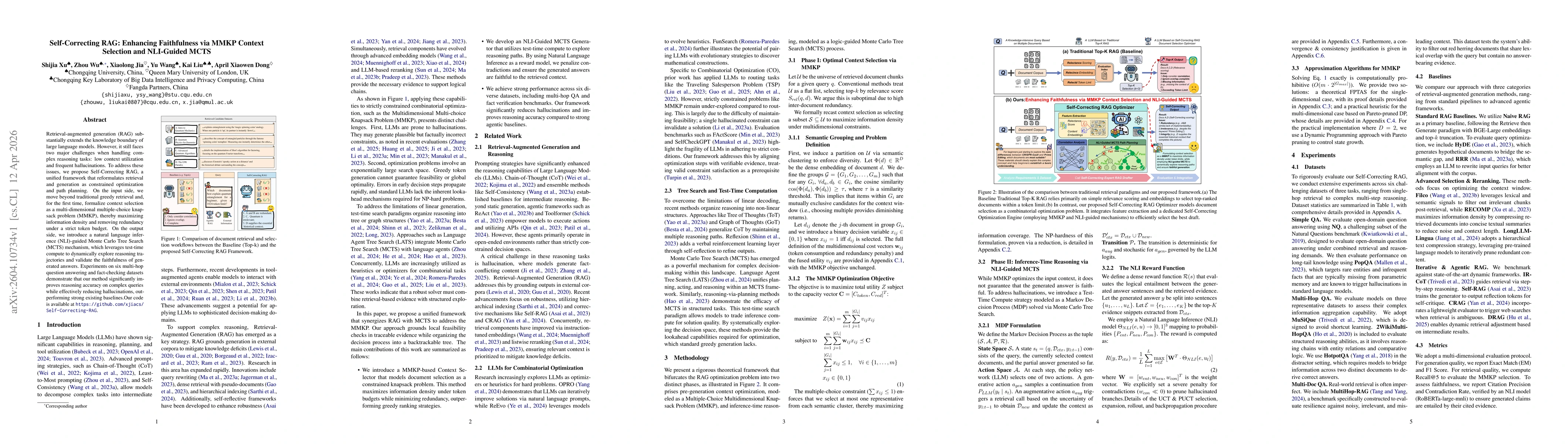 Thumbnail for Self-Correcting RAG: Enhancing Faithfulness via MMKP Context Selection and NLI-Guided MCTS
