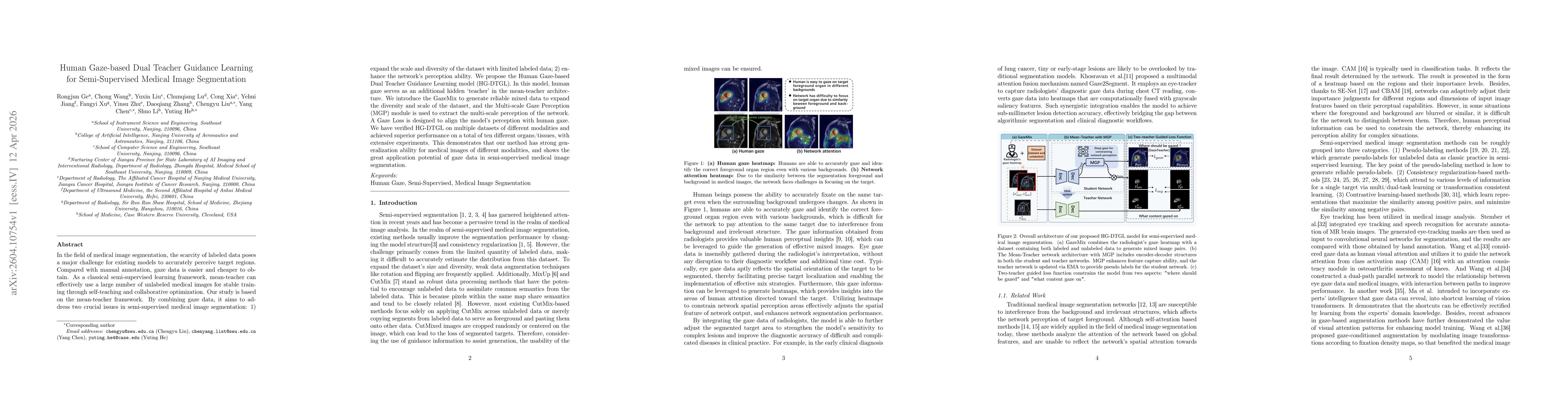 Thumbnail for Human Gaze-based Dual Teacher Guidance Learning for Semi-Supervised Medical Image Segmentation