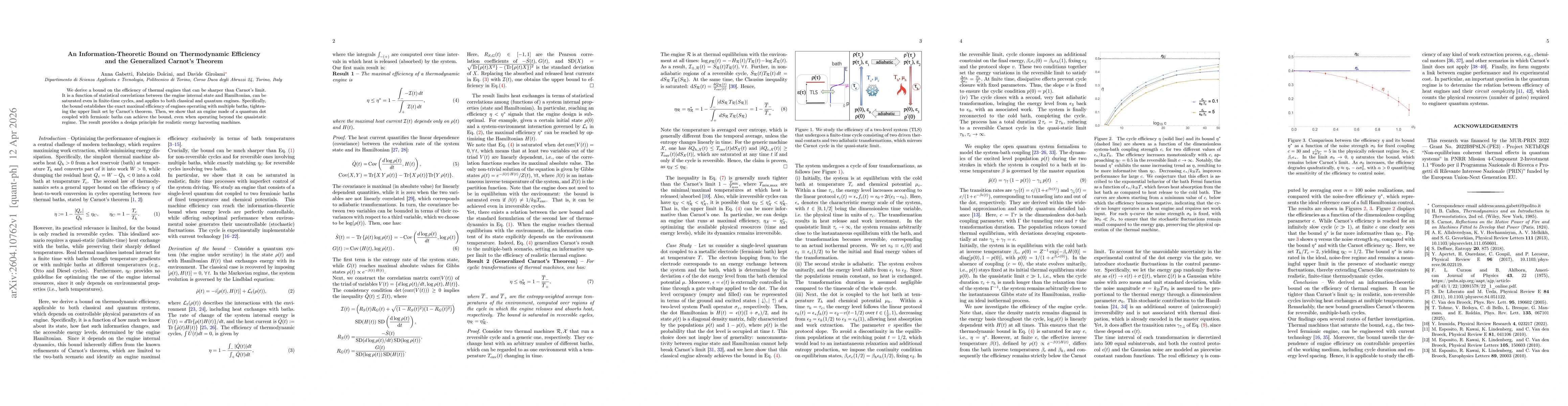 Thumbnail for An Information-Theoretic Bound on Thermodynamic Efficiency and the Generalized Carnot's Theorem