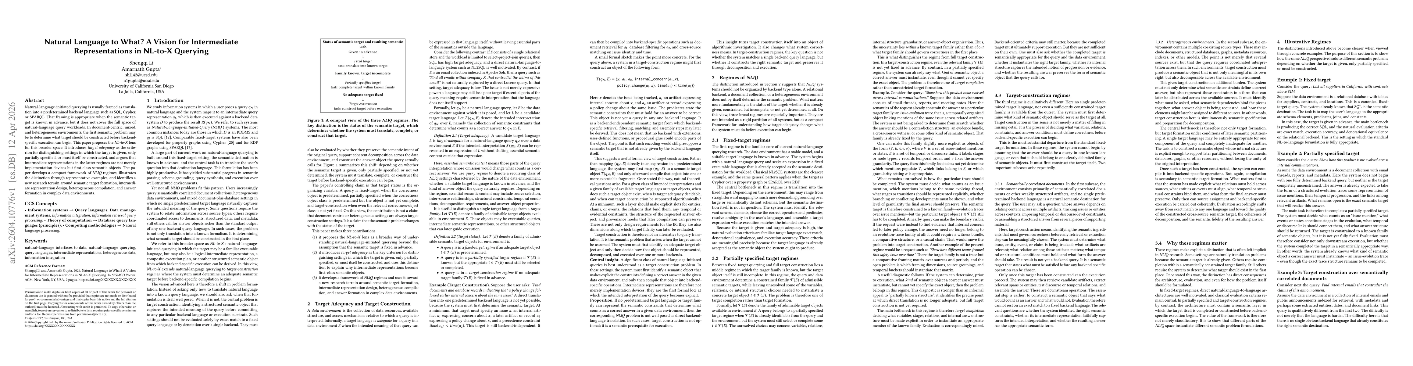 Thumbnail for Natural Language to What? A Vision for Intermediate Representations in NL-to-X Querying
