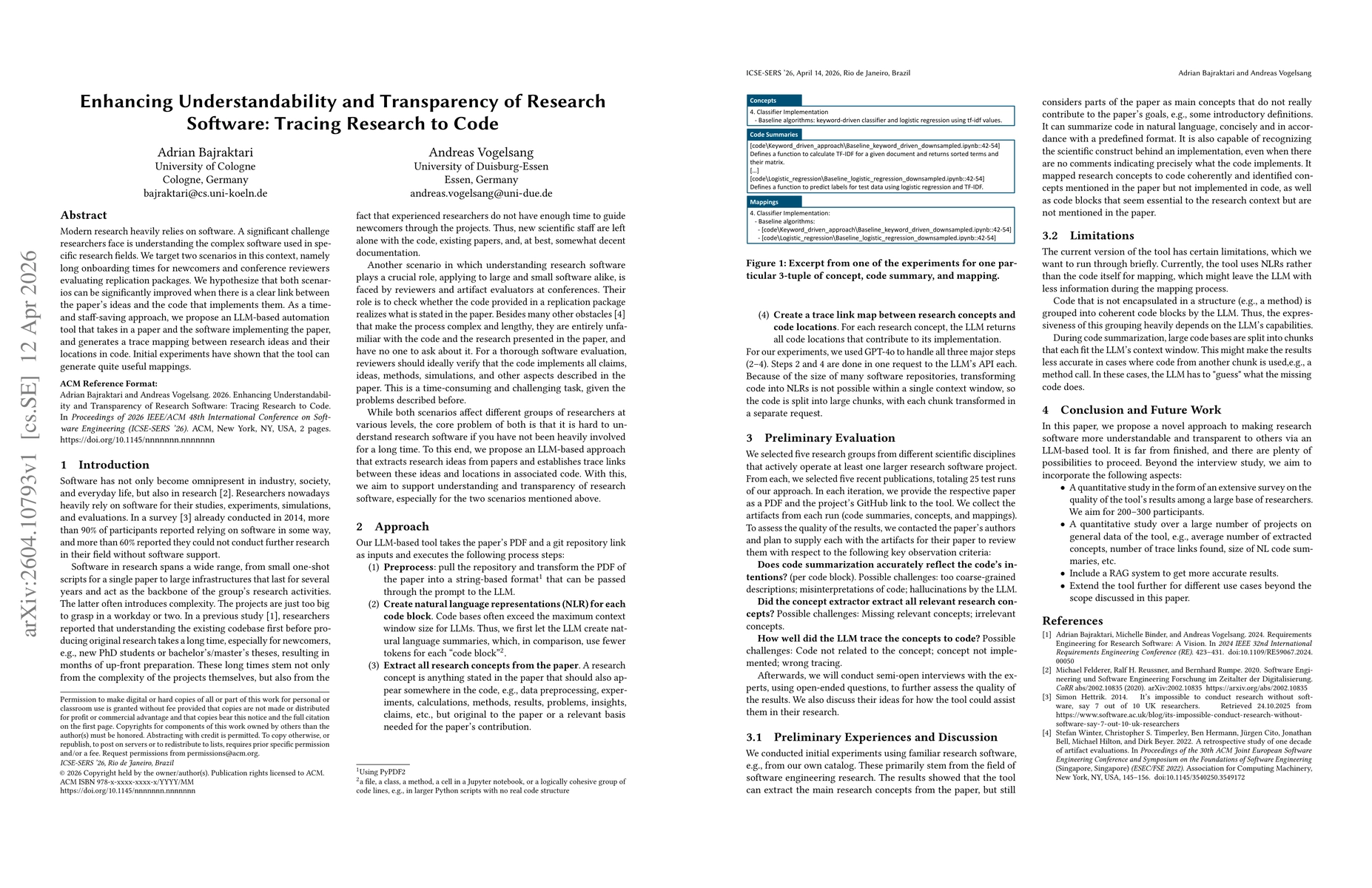 Thumbnail for Enhancing Understandability and Transparency of Research Software: Tracing Research to Code