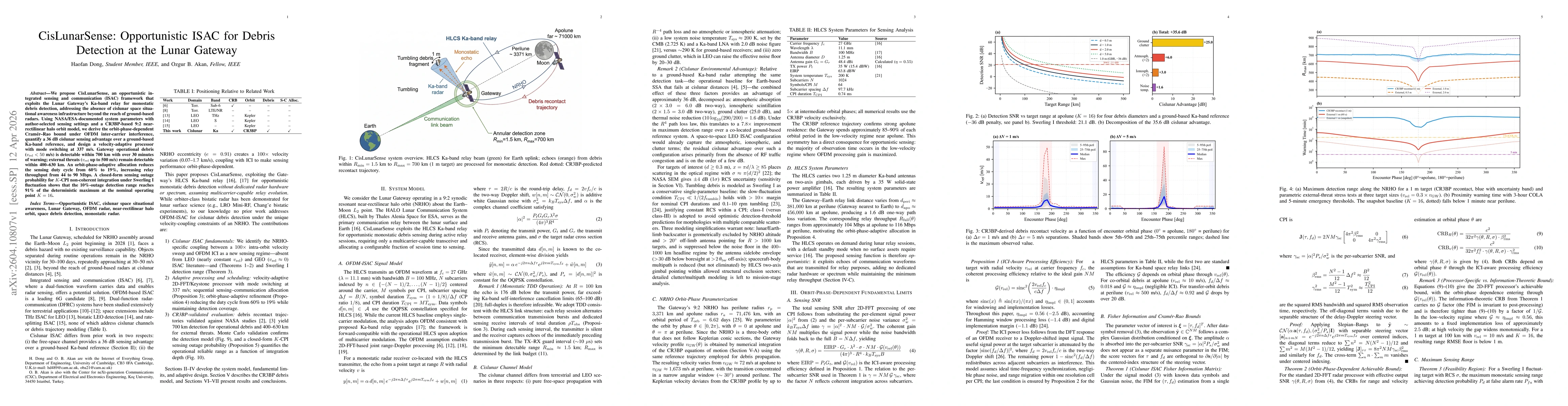 Thumbnail for CisLunarSense: Opportunistic ISAC for Debris Detection at the Lunar Gateway