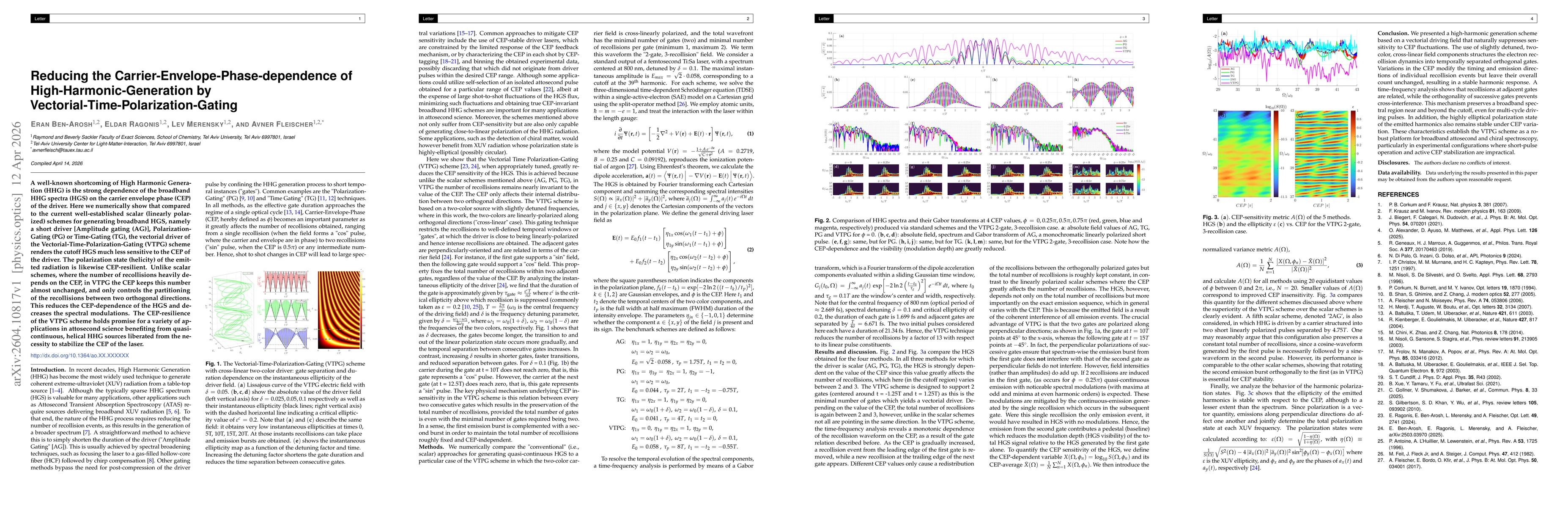 Thumbnail for Reducing the Carrier-Envelope-Phase-dependence of High-Harmonic-Generation by Vectorial-Time-Polarization-Gating