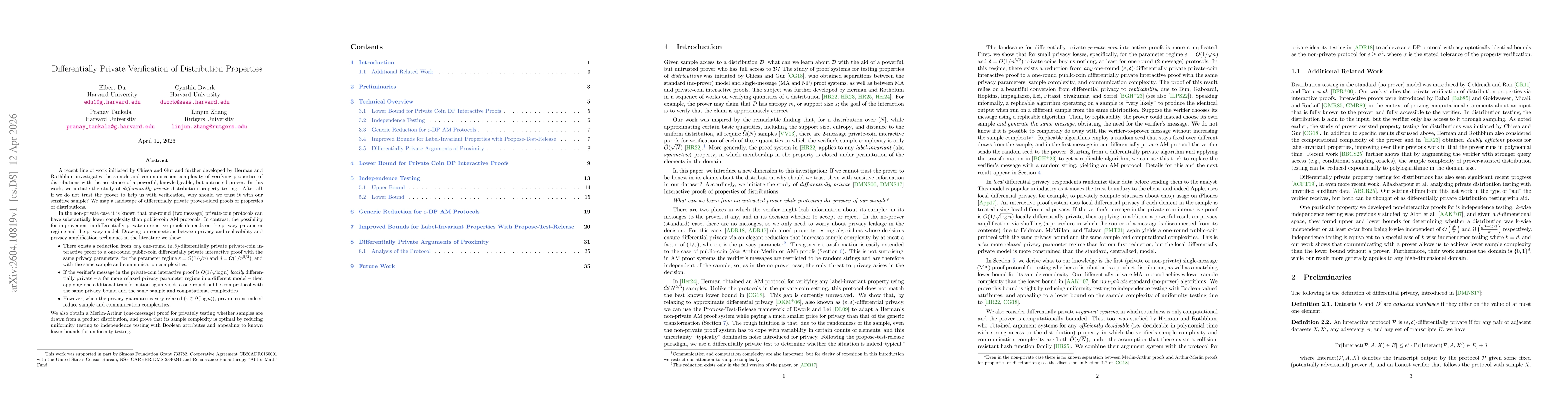 Thumbnail for Differentially Private Verification of Distribution Properties