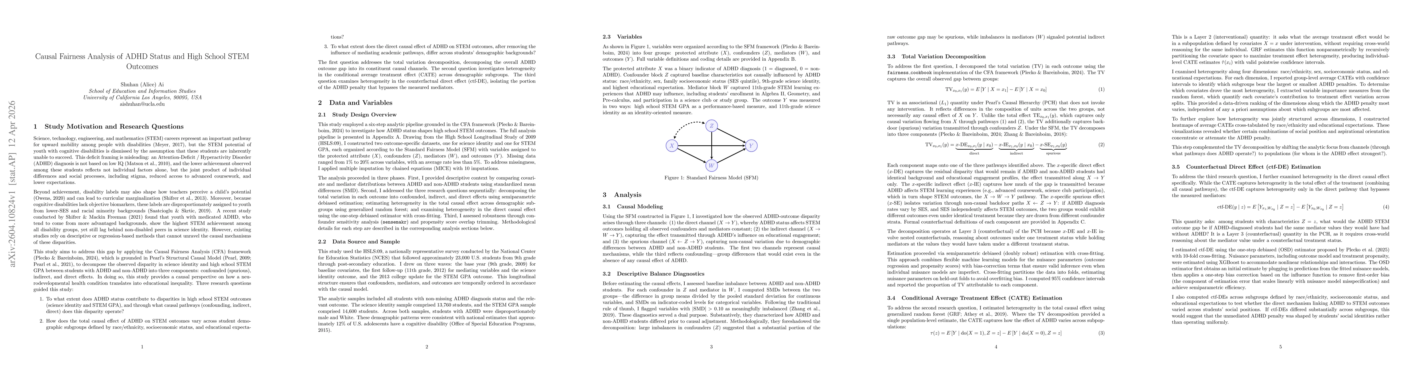 Thumbnail for Causal Fairness Analysis of ADHD Status and High School STEM Outcomes