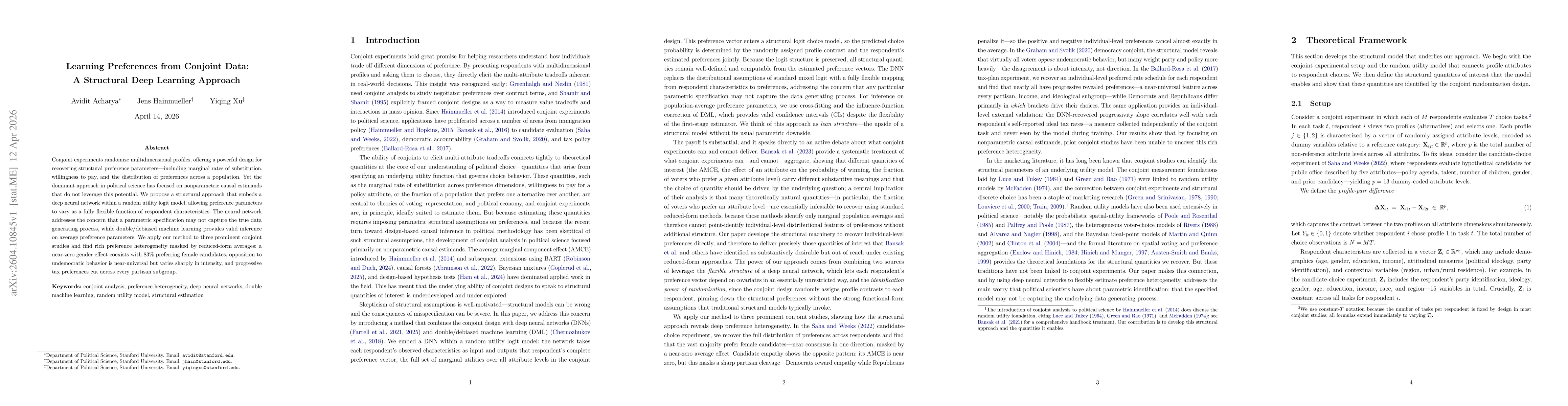 Thumbnail for Learning Preferences from Conjoint Data: A Structural Deep Learning Approach