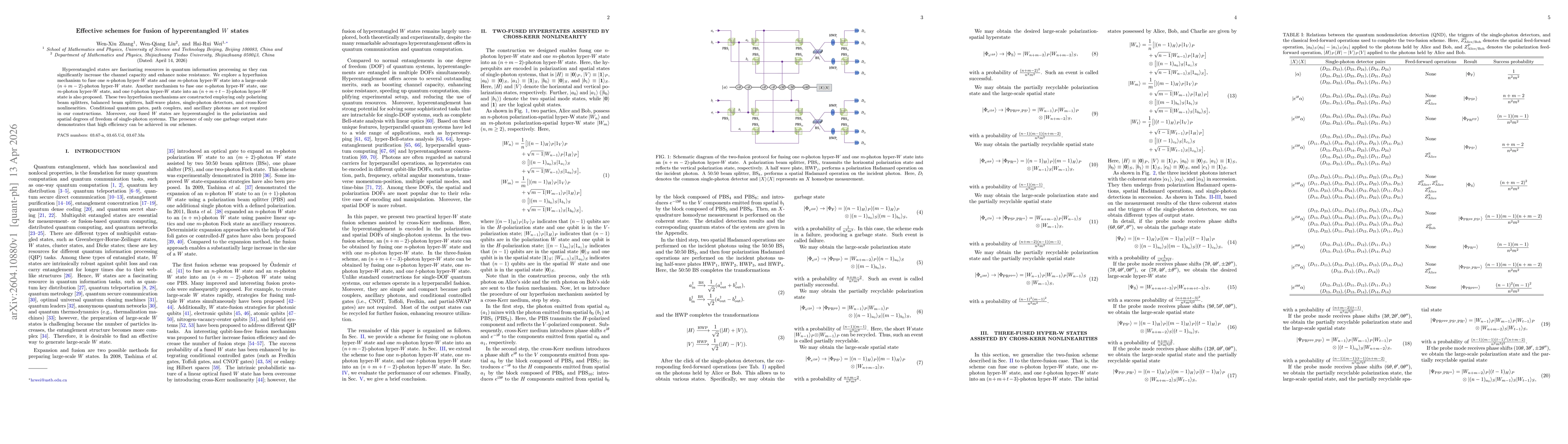 Thumbnail for Effective schemes for fusion of hyperentangled W states