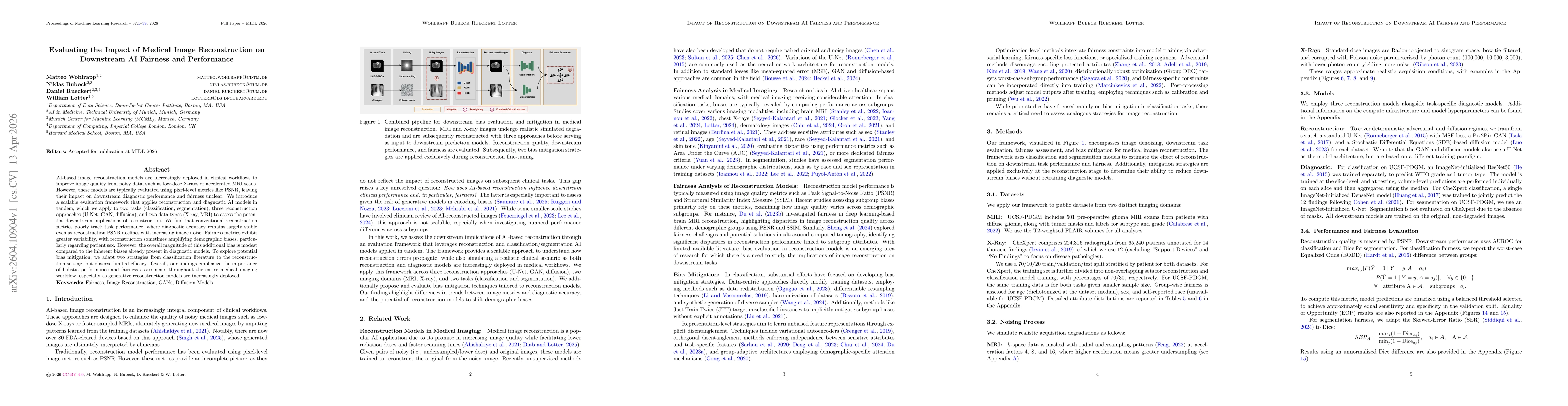 Thumbnail for Evaluating the Impact of Medical Image Reconstruction on Downstream AI Fairness and Performance