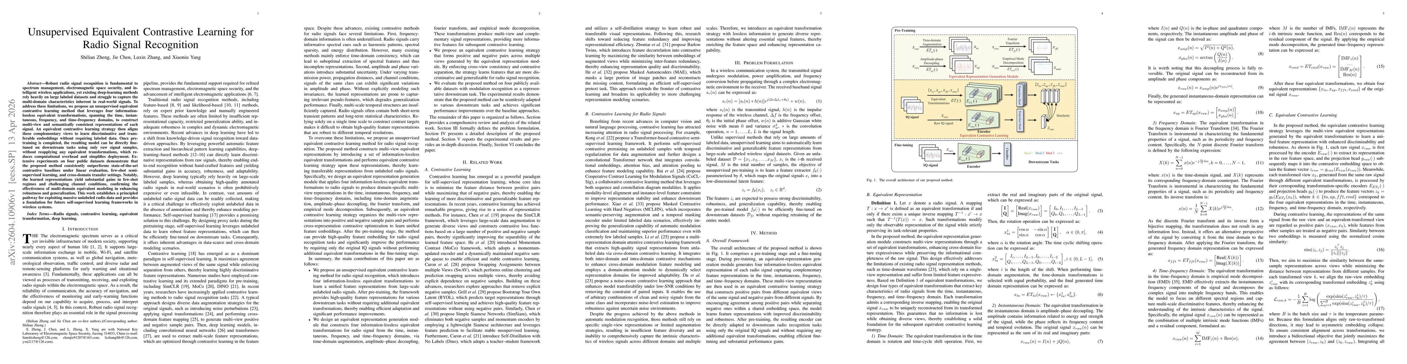 Thumbnail for Unsupervised Equivalent Contrastive Learning for Radio Signal Recognition