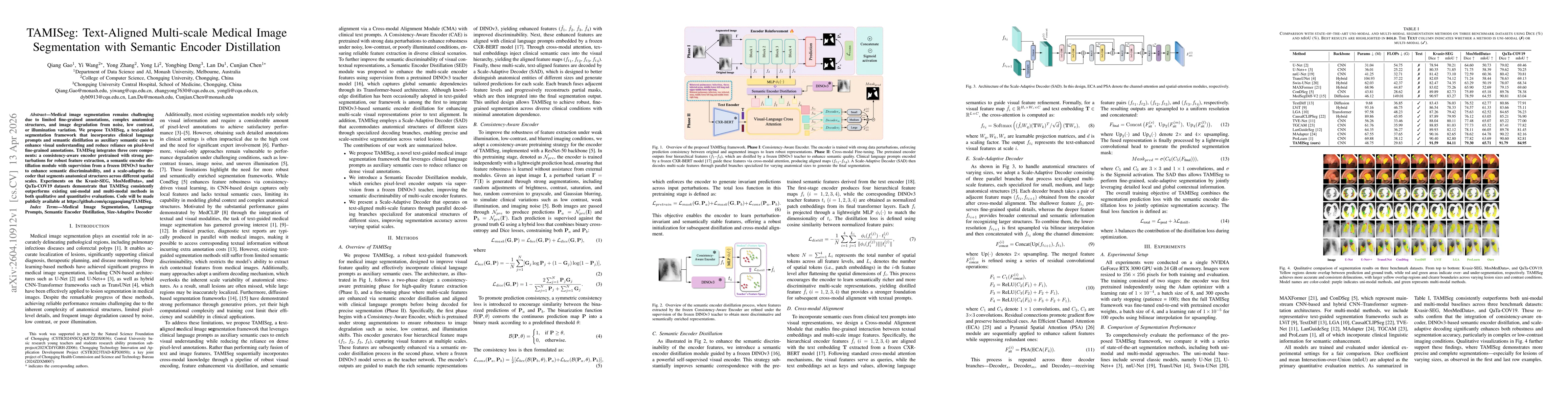 Thumbnail for TAMISeg: Text-Aligned Multi-scale Medical Image Segmentation with Semantic Encoder Distillation