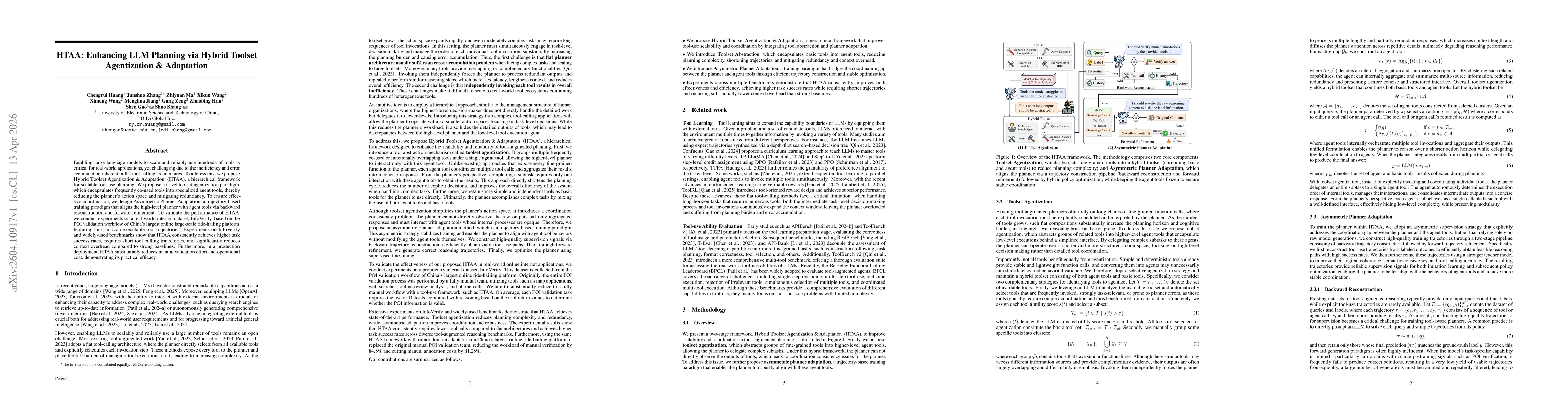 Thumbnail for HTAA: Enhancing LLM Planning via Hybrid Toolset Agentization & Adaptation