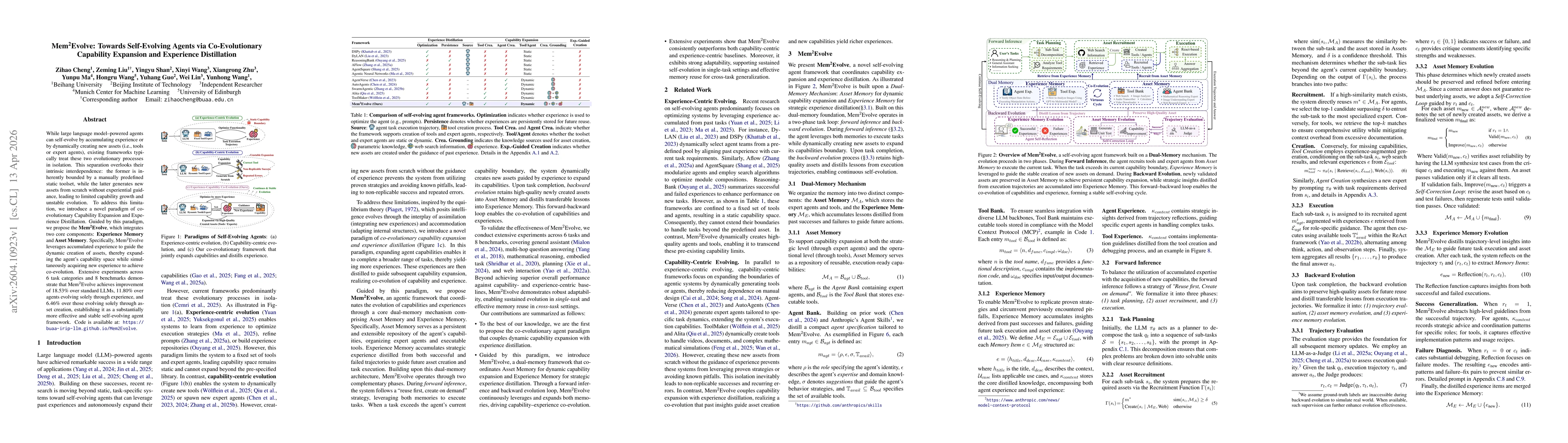 Thumbnail for Mem$^2$Evolve: Towards Self-Evolving Agents via Co-Evolutionary Capability Expansion and Experience Distillation