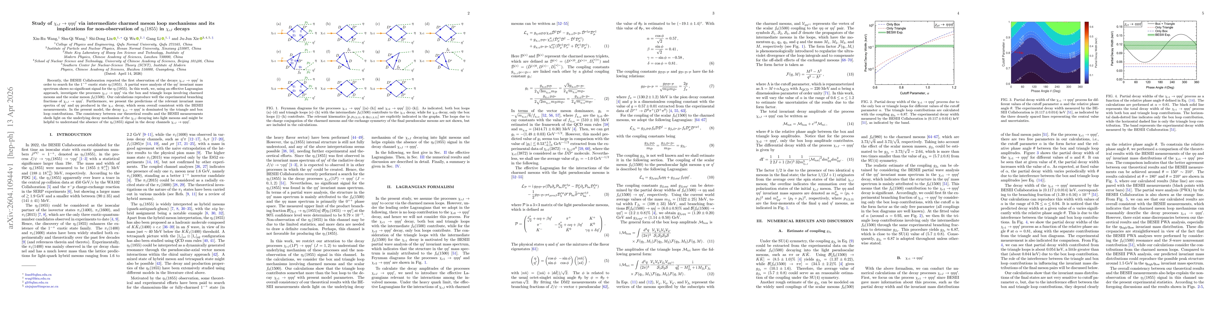 Thumbnail for Study of $χ_{cJ}\to ηηη^\prime$ via intermediate charmed meson loop mechanisms and its implications for non-observation of $η_1(1855)$ in $χ_{cJ}$ decays