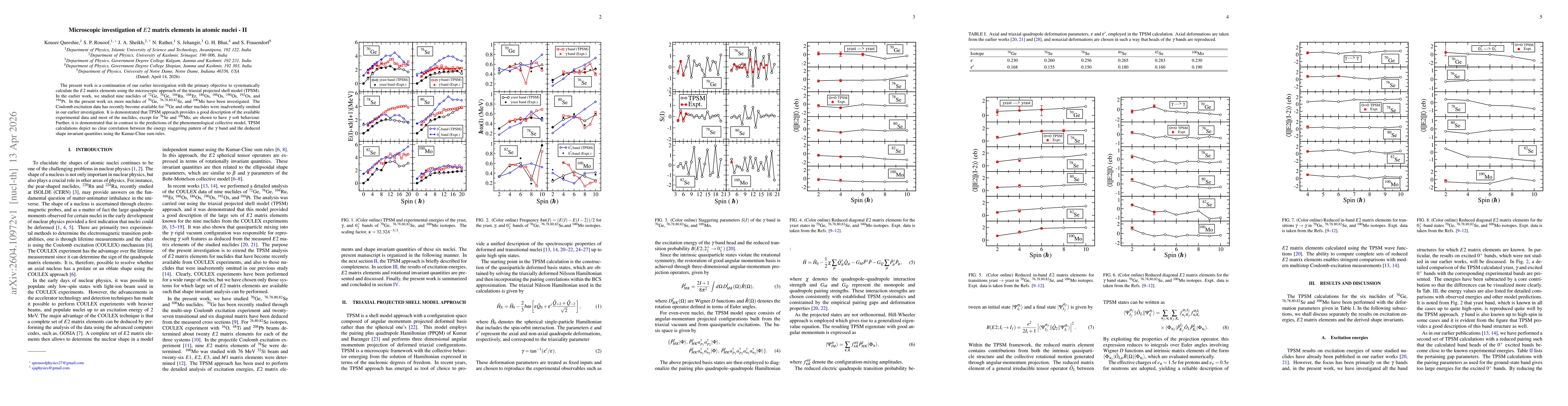 Thumbnail for Microscopic investigation of $E2$ matrix elements in atomic nuclei -- II