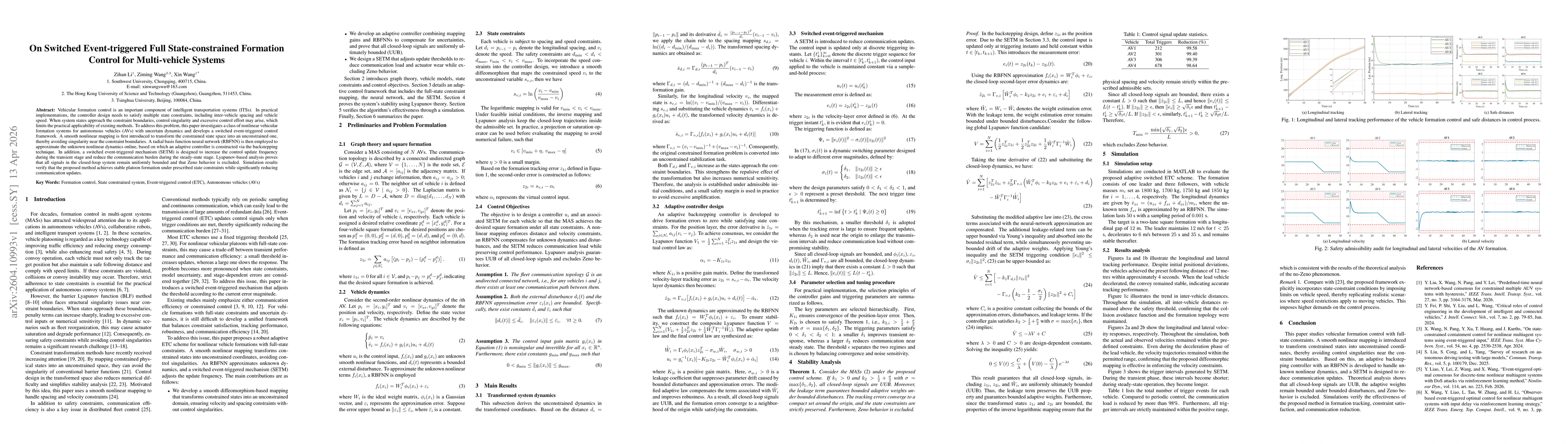 Thumbnail for On Switched Event-triggered Full State-constrained Formation Control for Multi-vehicle Systems