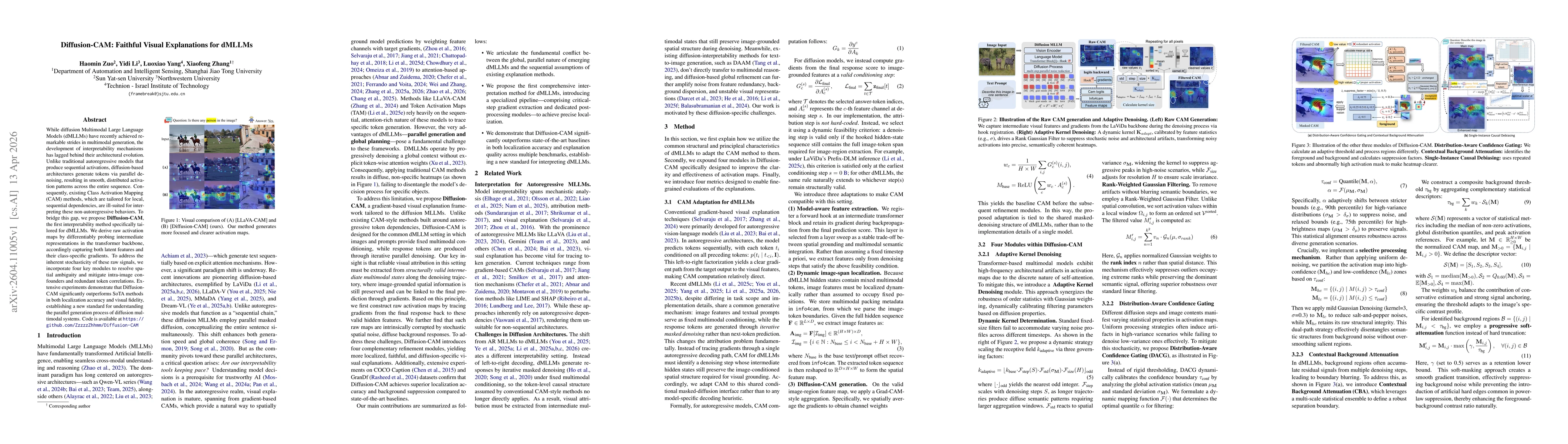 Thumbnail for Diffusion-CAM: Faithful Visual Explanations for dMLLMs