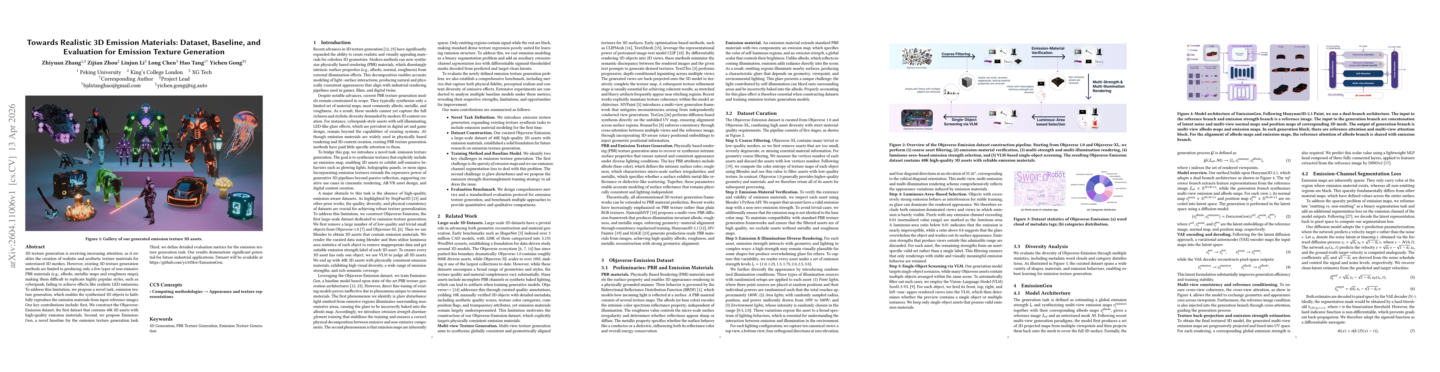 Thumbnail for Towards Realistic 3D Emission Materials: Dataset, Baseline, and Evaluation for Emission Texture Generation