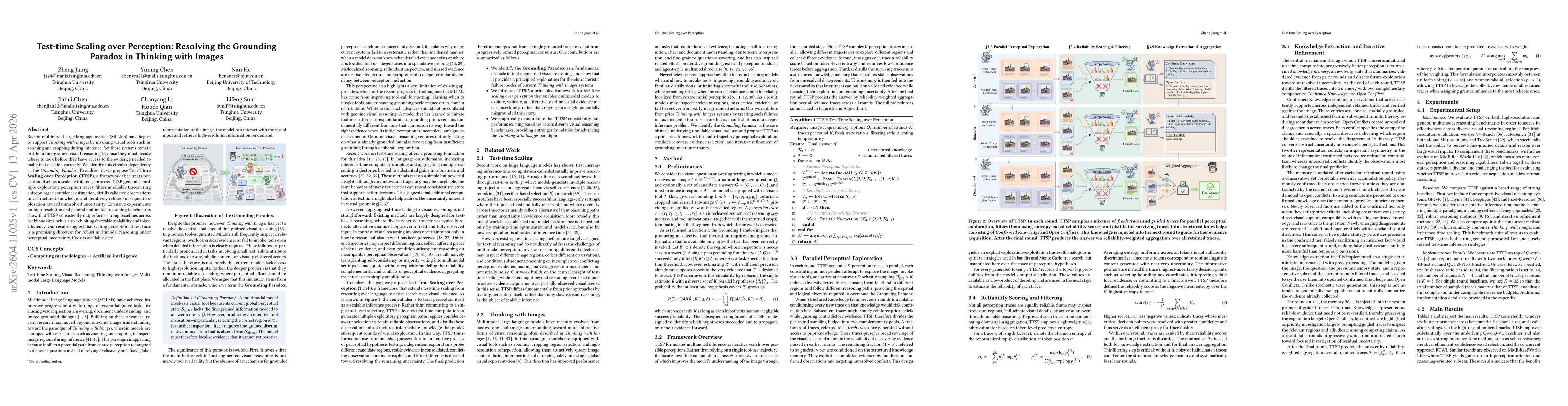 Thumbnail for Test-time Scaling over Perception: Resolving the Grounding Paradox in Thinking with Images