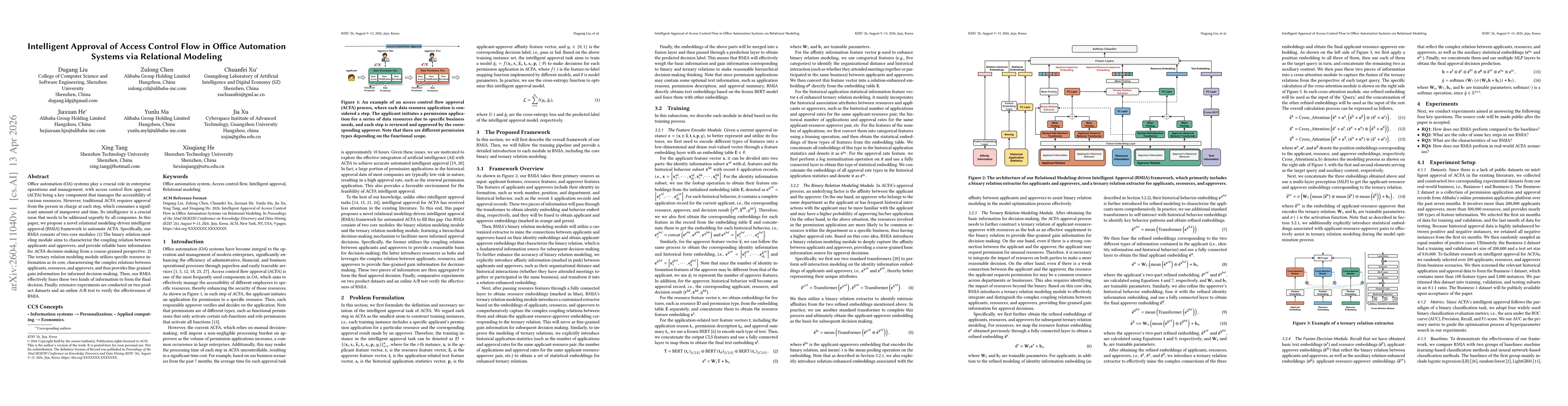 Thumbnail for Intelligent Approval of Access Control Flow in Office Automation Systems via Relational Modeling