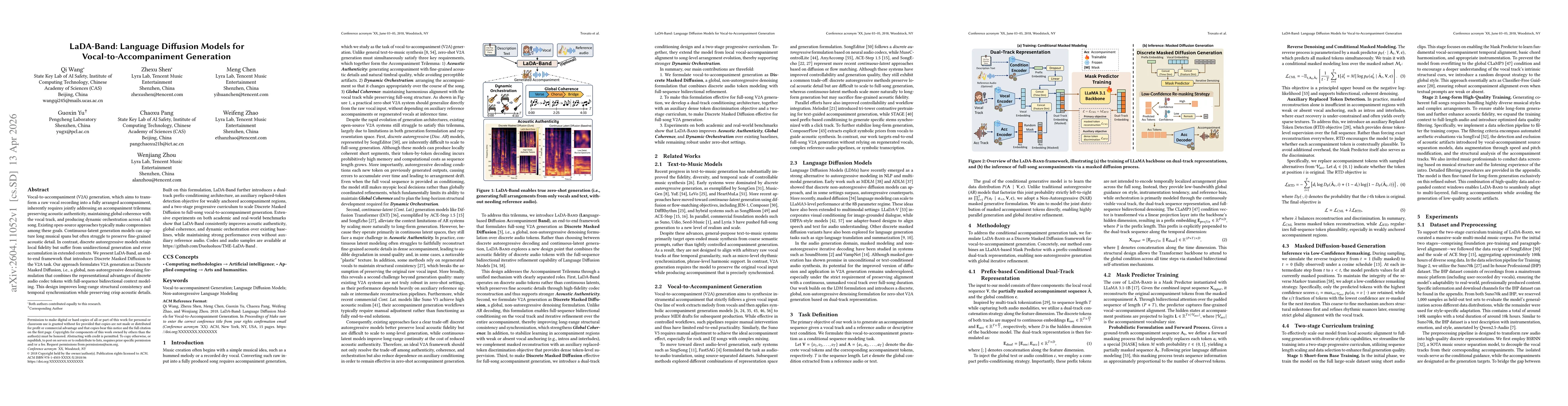 Thumbnail for LaDA-Band: Language Diffusion Models for Vocal-to-Accompaniment Generation