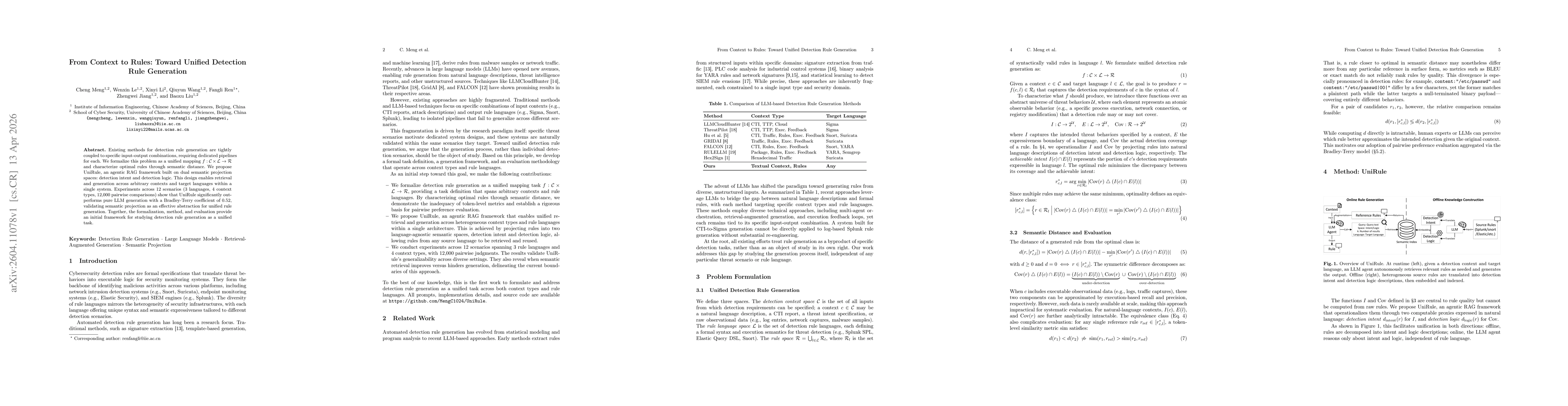 Thumbnail for From Context to Rules: Toward Unified Detection Rule Generation