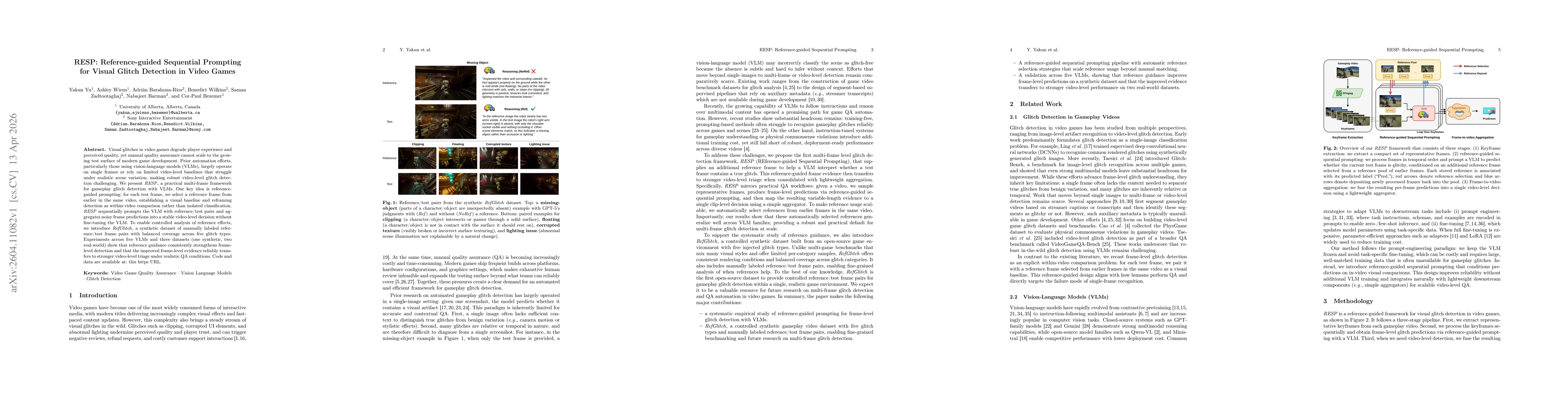 Thumbnail for RESP: Reference-guided Sequential Prompting for Visual Glitch Detection in Video Games
