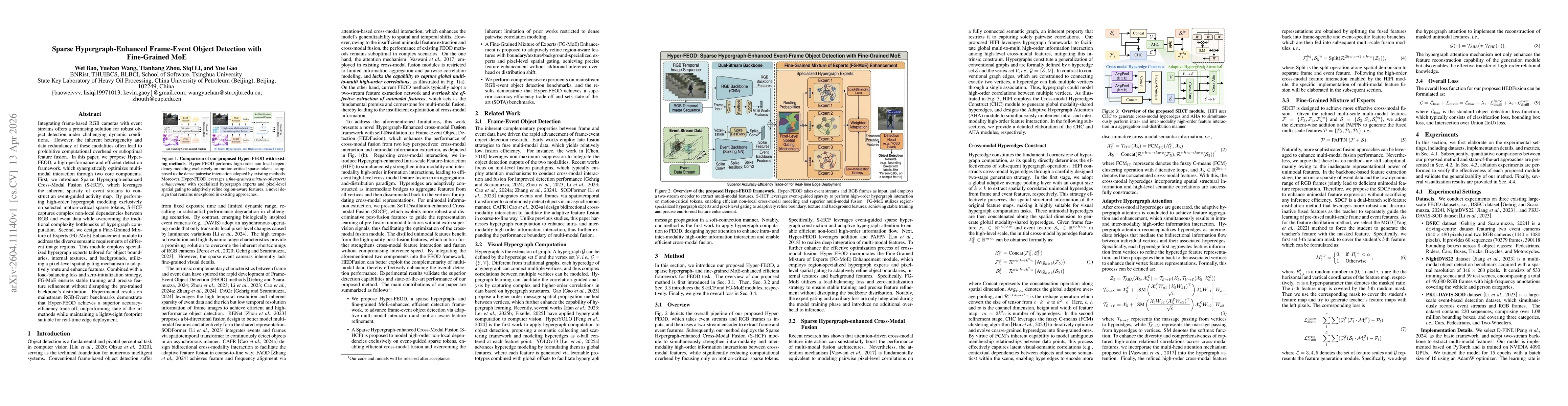 Thumbnail for Sparse Hypergraph-Enhanced Frame-Event Object Detection with Fine-Grained MoE