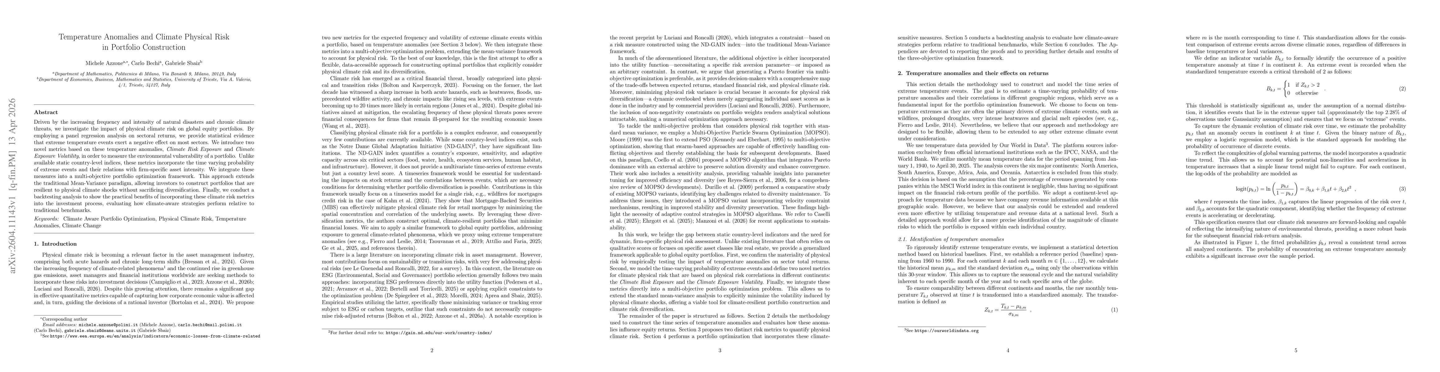Thumbnail for Temperature Anomalies and Climate Physical Risk in Portfolio Construction