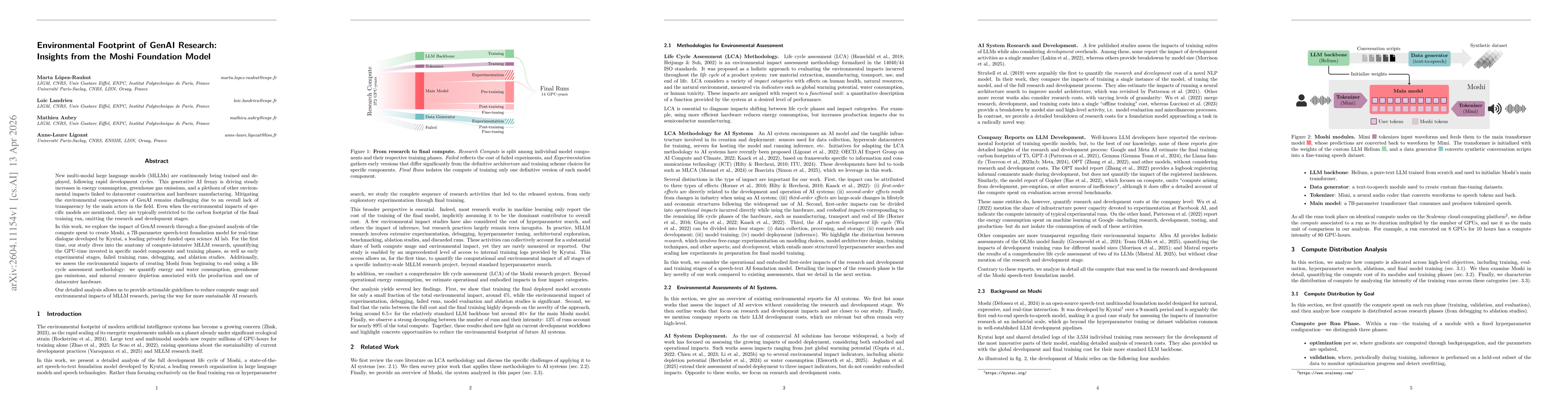 Thumbnail for Environmental Footprint of GenAI Research: Insights from the Moshi Foundation Model