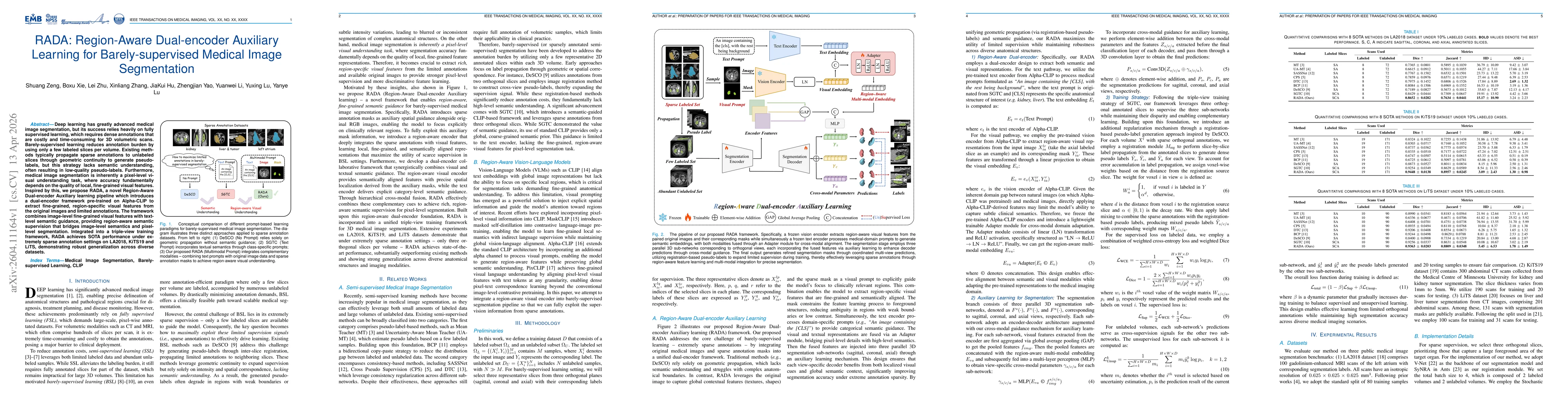 Thumbnail for RADA: Region-Aware Dual-encoder Auxiliary learning for Barely-supervised Medical Image Segmentation