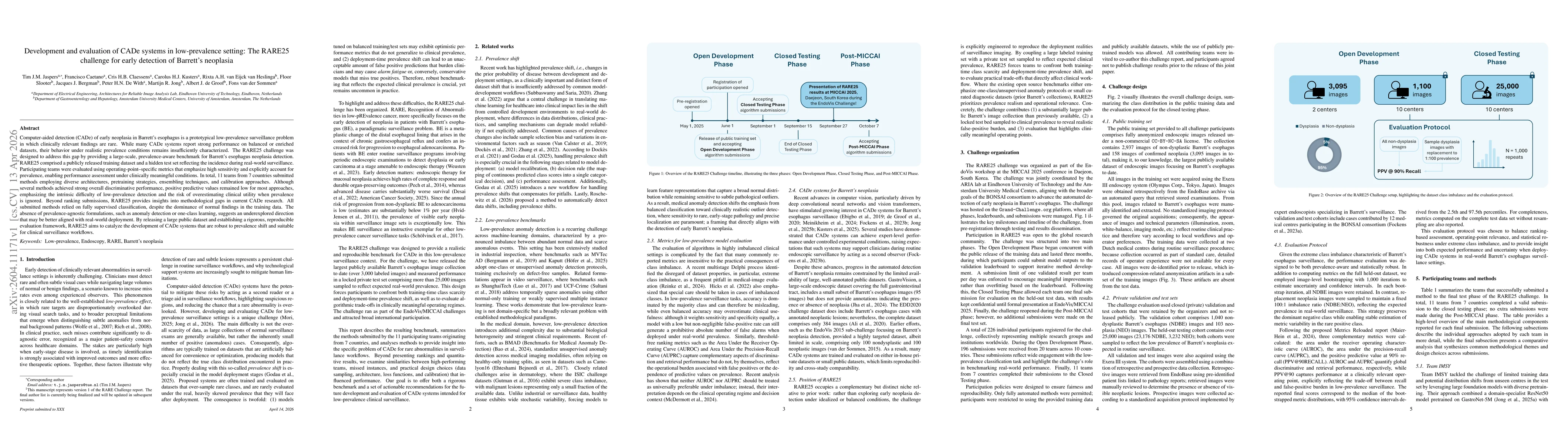 Thumbnail for Development and evaluation of CADe systems in low-prevalence setting: The RARE25 challenge for early detection of Barrett's neoplasia