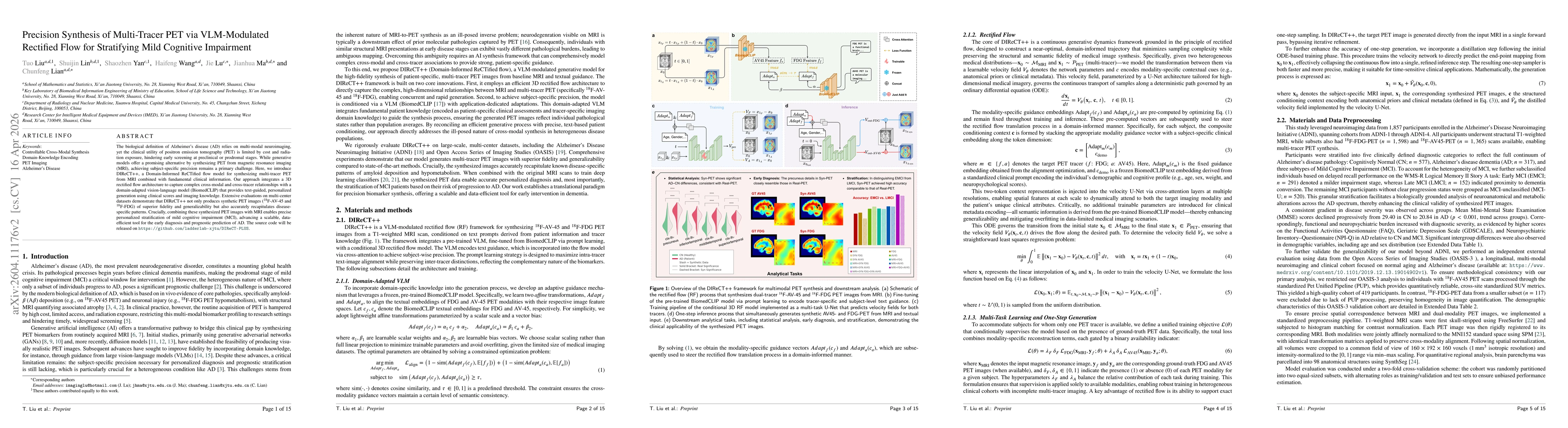 Thumbnail for Precision Synthesis of Multi-Tracer PET via VLM-Modulated Rectified Flow for Stratifying Mild Cognitive Impairment