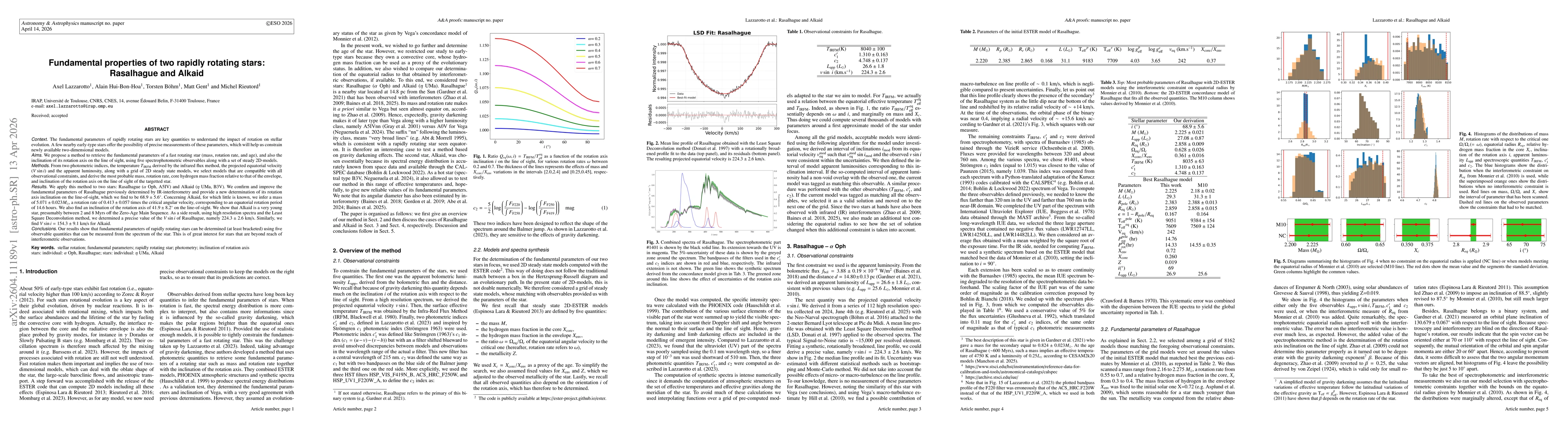 Thumbnail for Fundamental properties of two rapidly rotating stars: Rasalhague and Alkaid