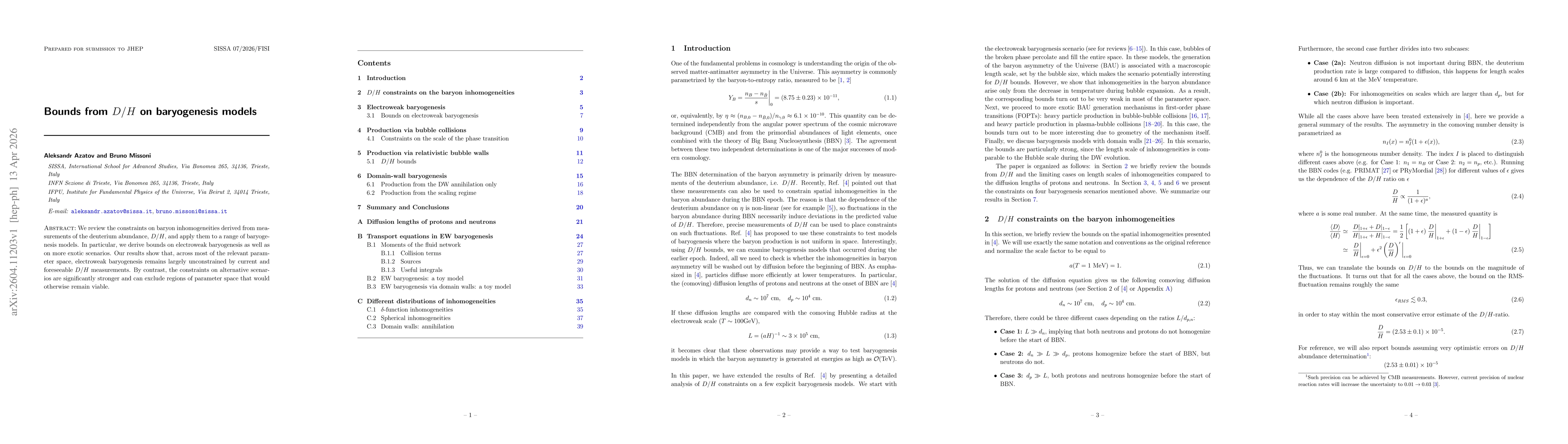 Thumbnail for Bounds from D/H on baryogenesis models