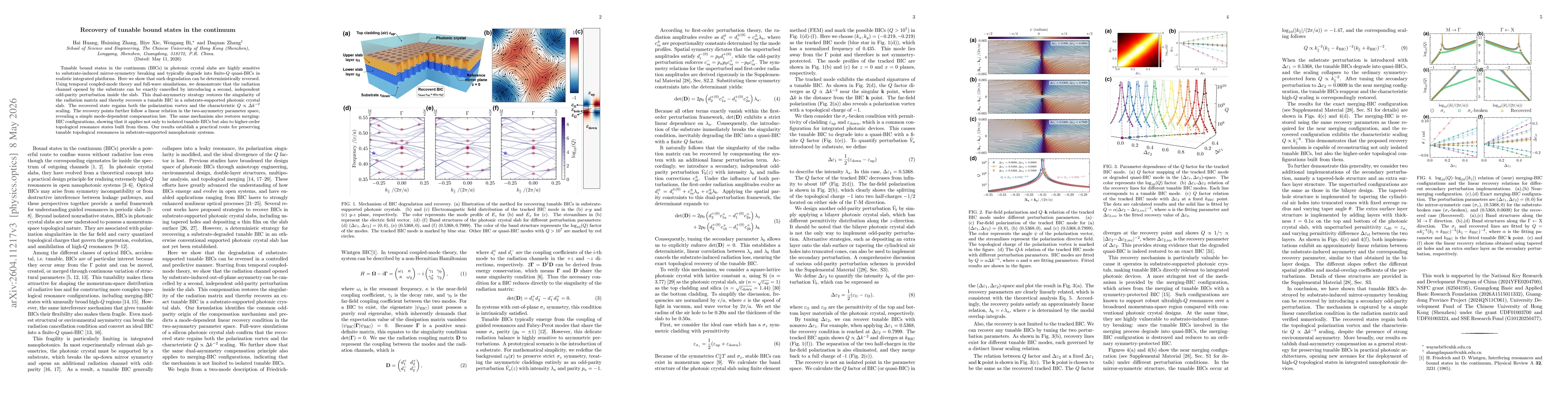 Thumbnail for Recovery of tunable bound-states in the continuum