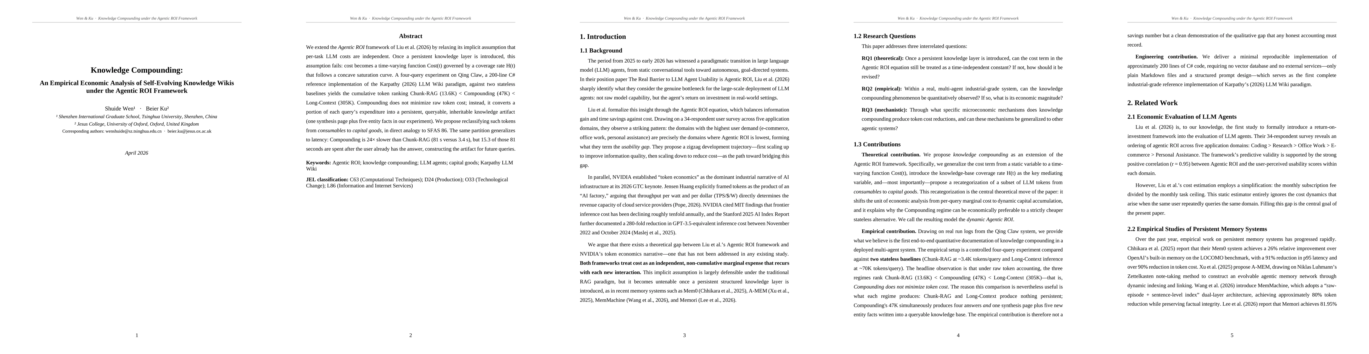 Thumbnail for Knowledge Compounding: An Empirical Economic Analysis of Self-Evolving Knowledge Wikis under the Agentic ROI Framework