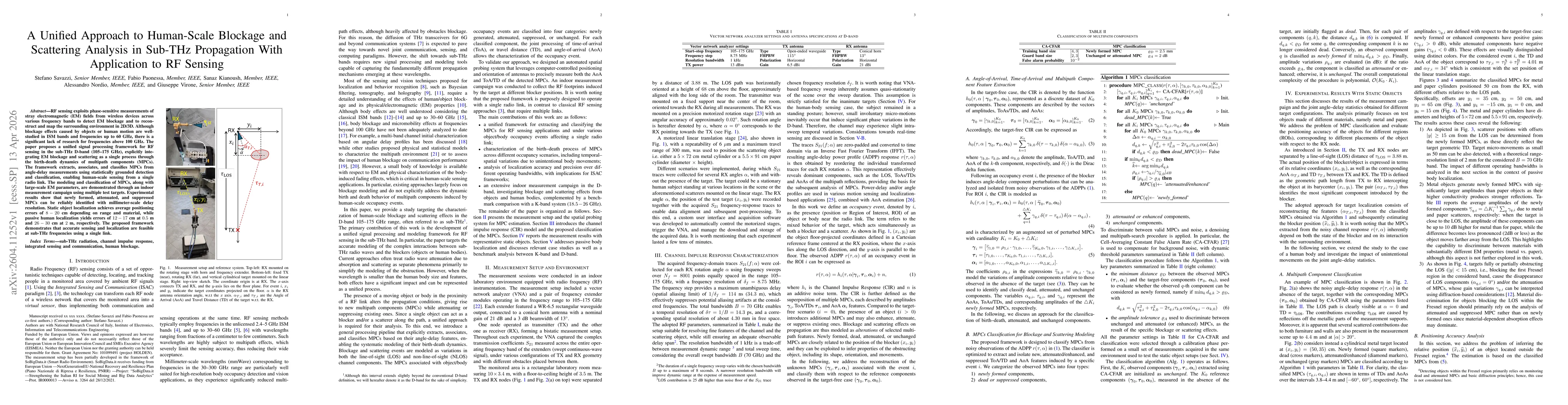 Thumbnail for A Unified Approach to Human-Scale Blockage and Scattering Analysis in Sub-THz Propagation With Application to RF Sensing