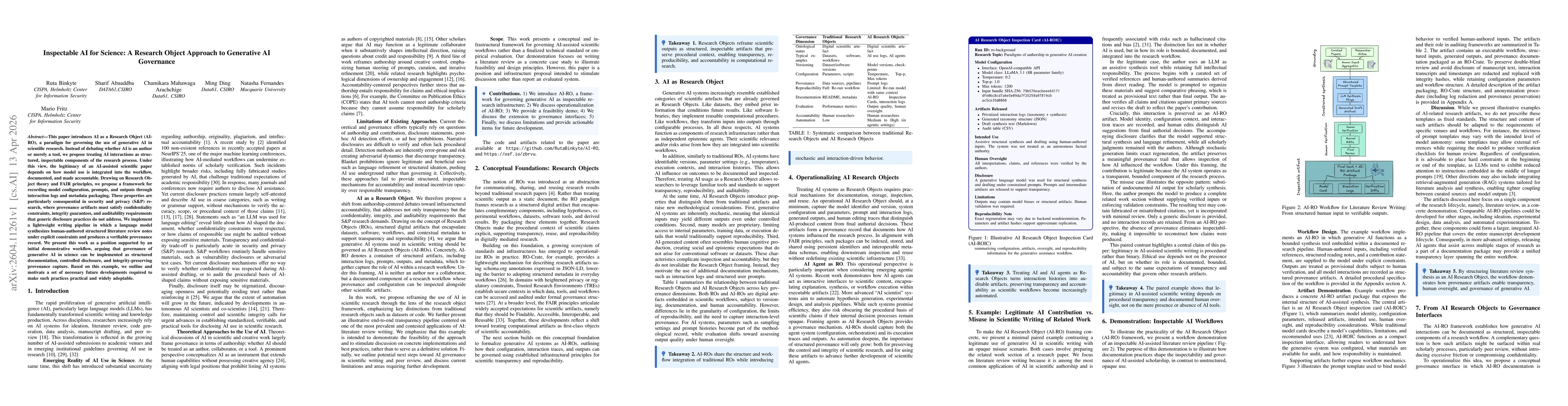Thumbnail for Inspectable AI for Science: A Research Object Approach to Generative AI Governance