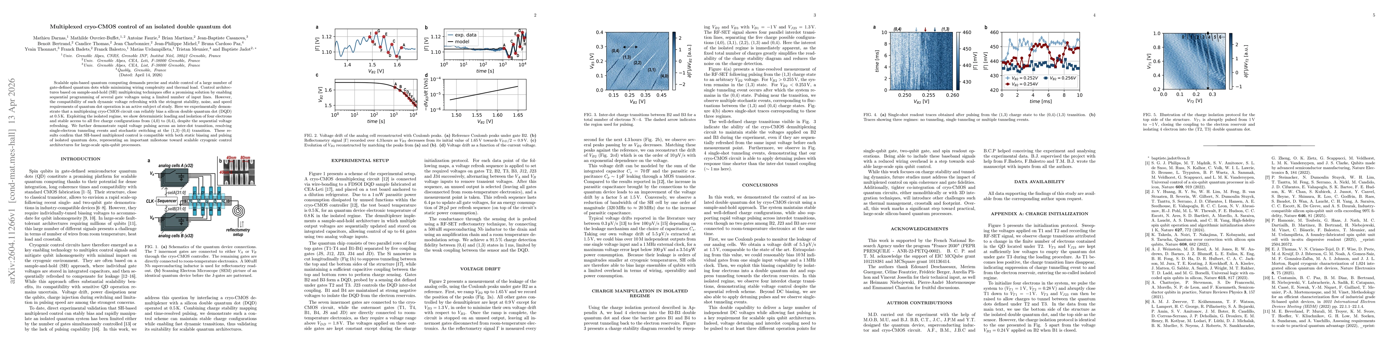 Thumbnail for Multiplexed cryo-CMOS control of an isolated double quantum dot